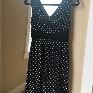 Front wrap polka dot dress
